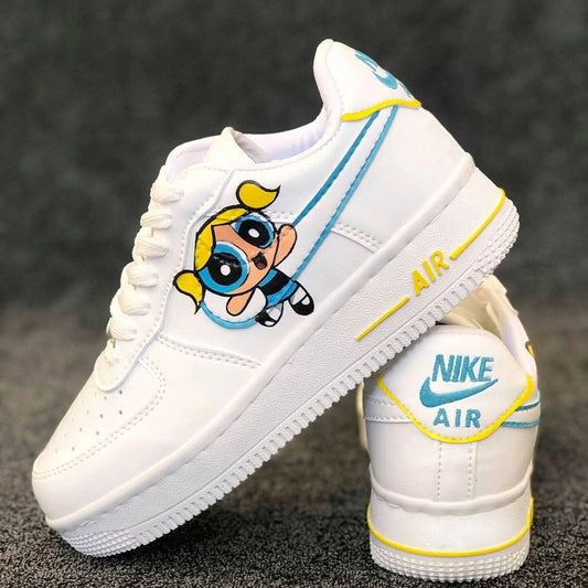 Bubbles Powerpuff Girls Custom Air Force 1 Sneakers- Children and Adult Shoes