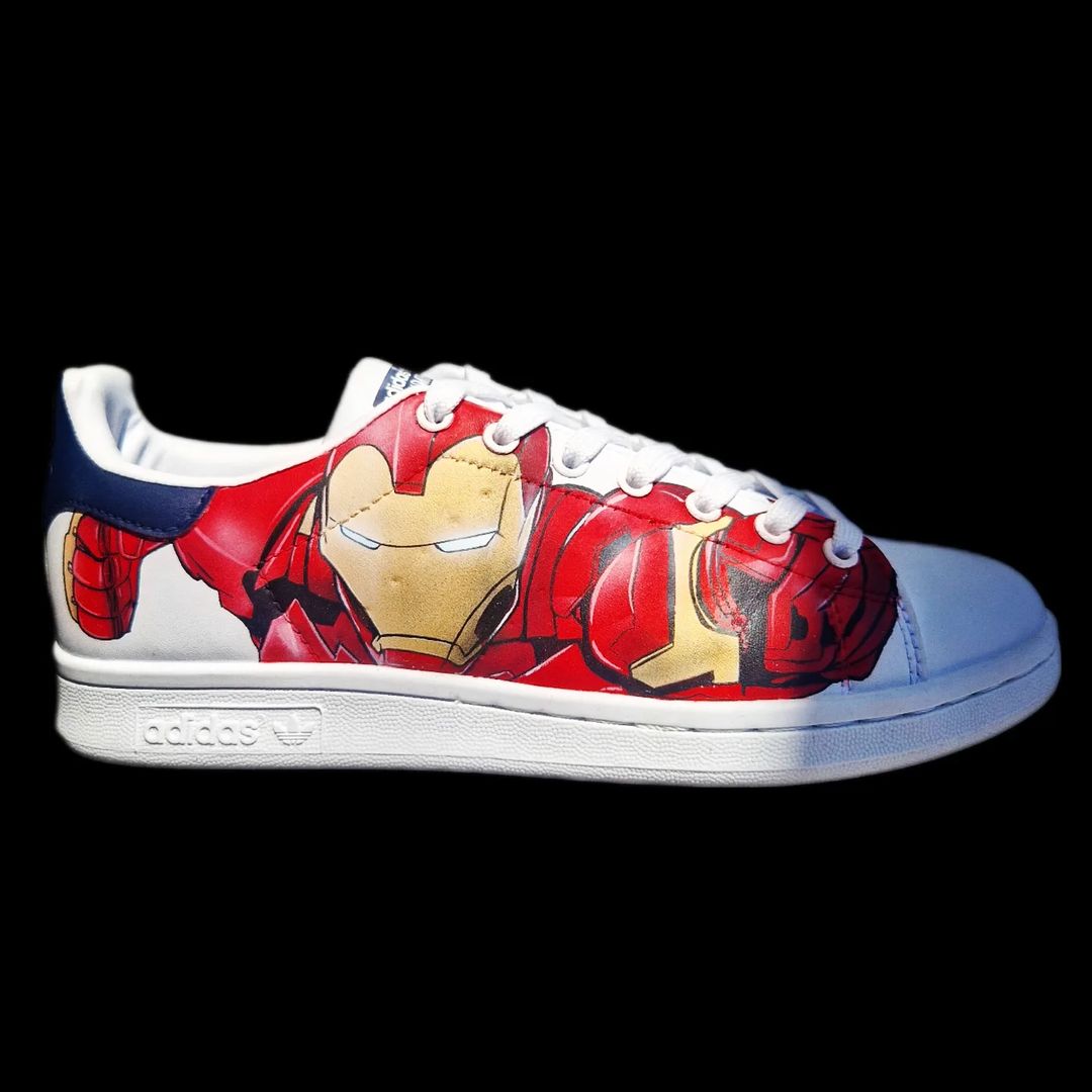 Custom Spiderman & Iron Man Hand Painted Stan Smith Sneakers