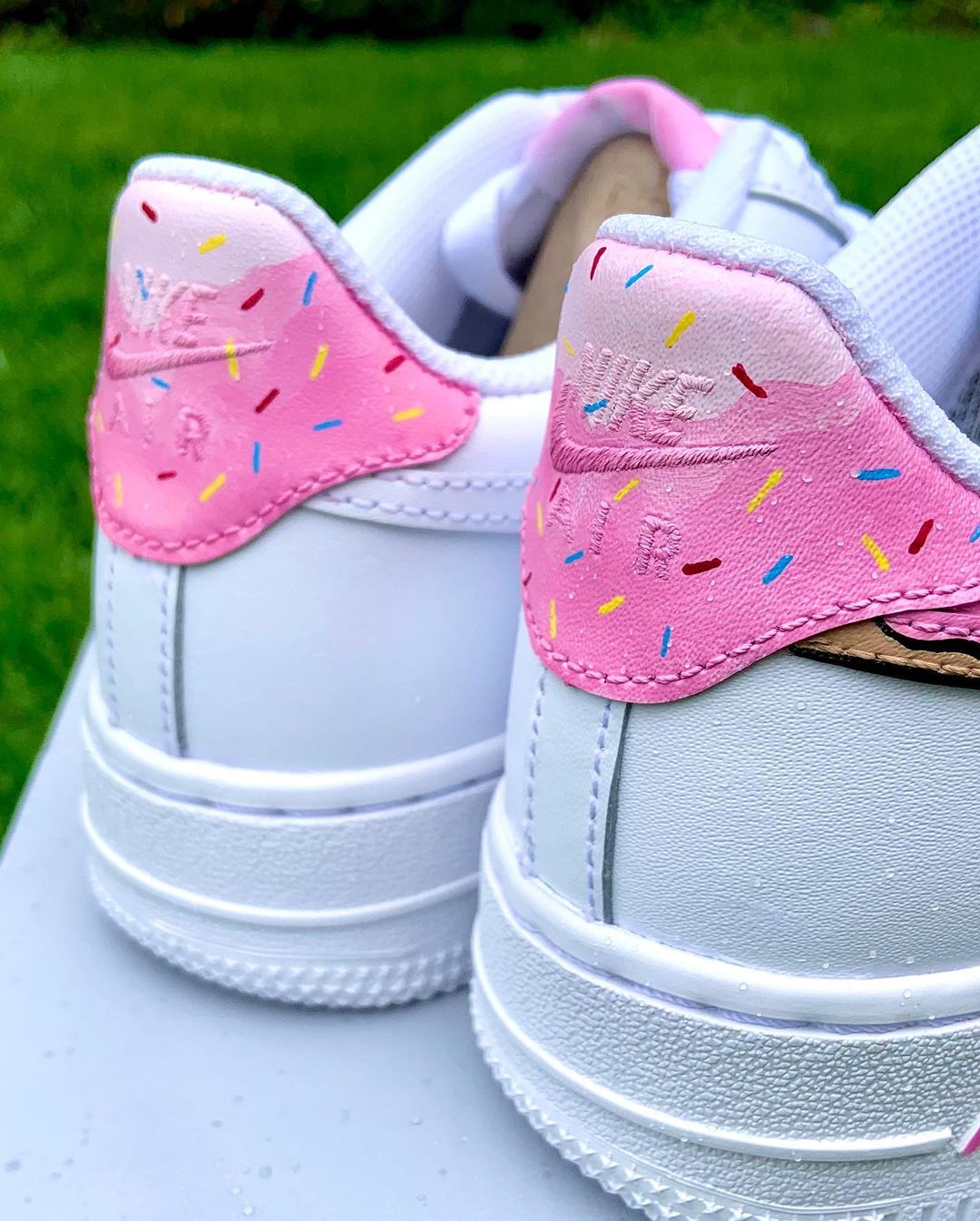 Hand Painted Homer Simpson Donut Air Force 1 Sneakers