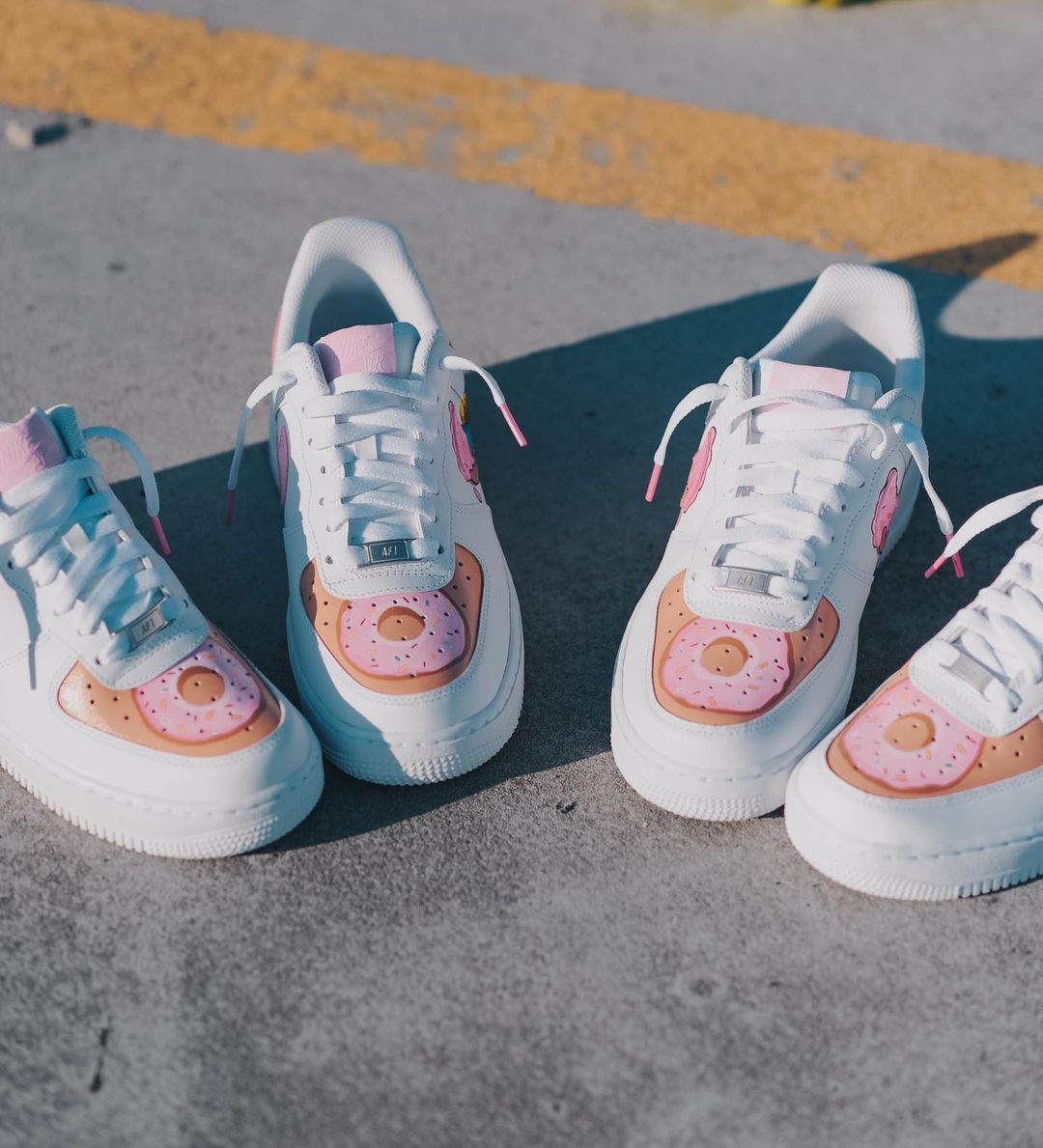 Hand Painted Homer Simpson Donut Air Force 1 Sneakers