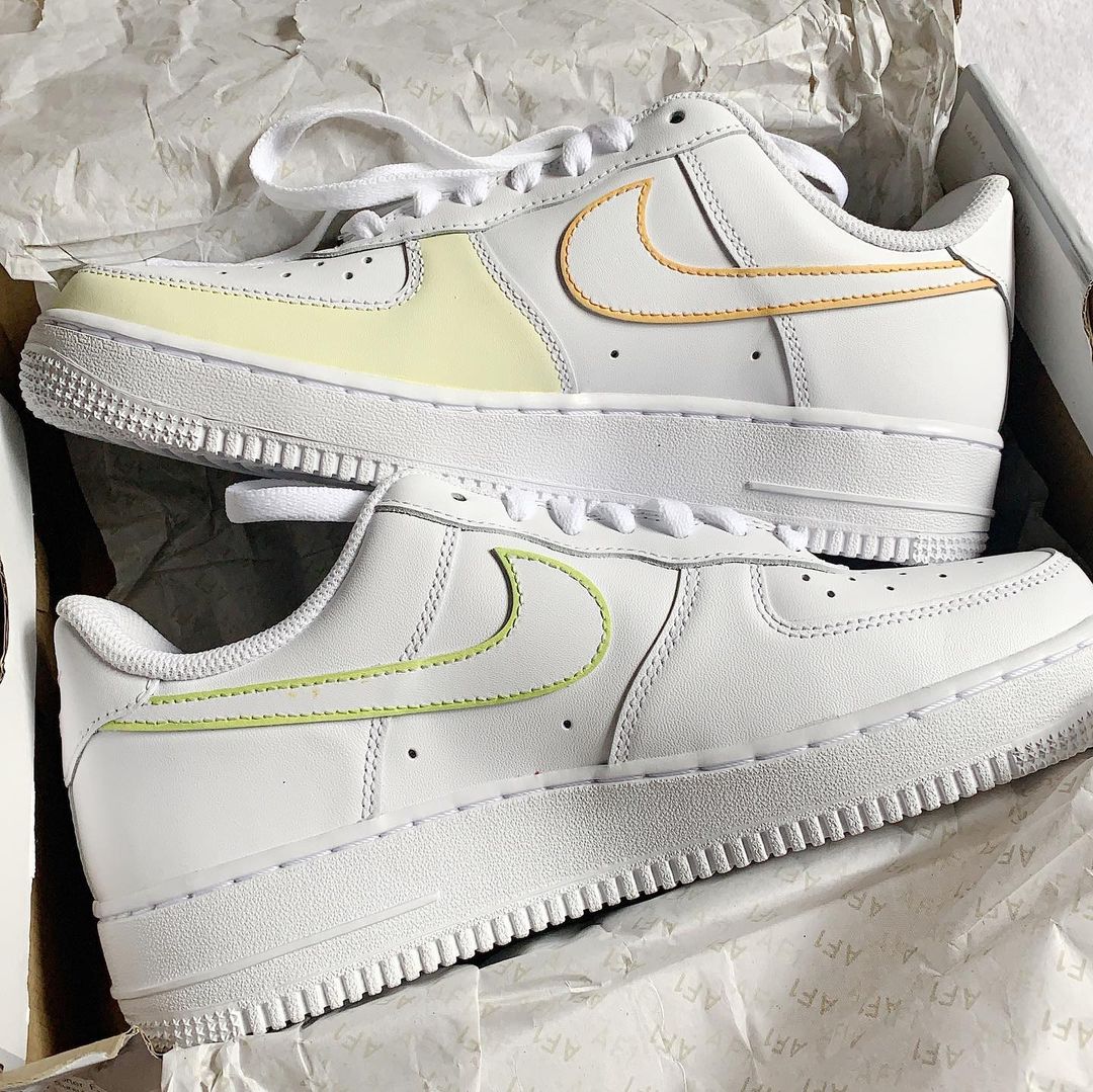 Custom Hand Painted Pastel Sunshine Alien  Air Force 1s