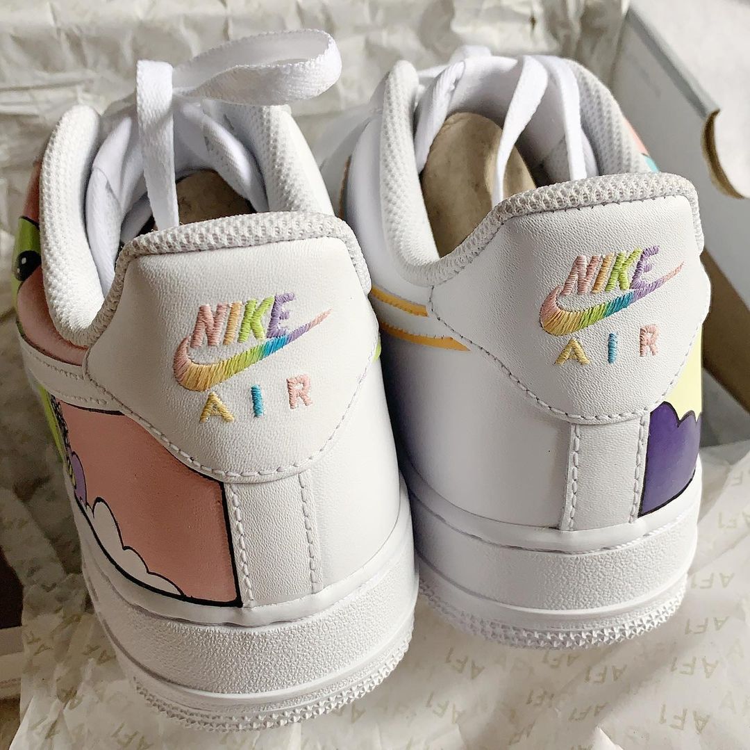 Custom Hand Painted Pastel Sunshine Alien  Air Force 1s