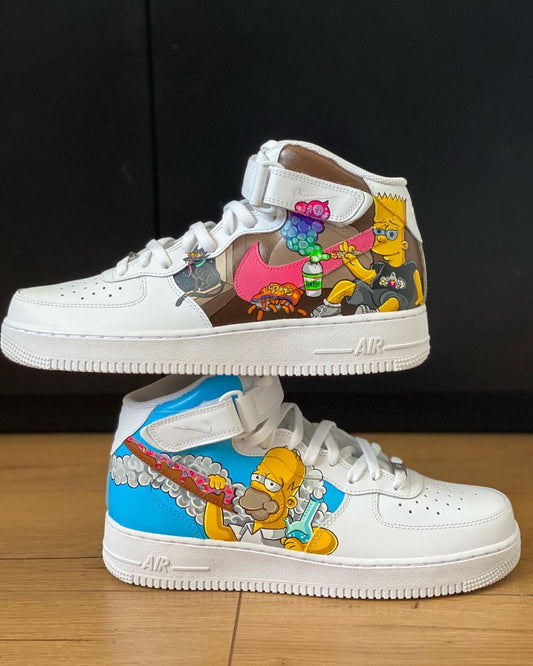 Custom Simpsons High Top Air Force 1s