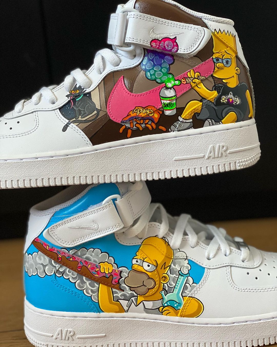 Custom Simpsons High Top Air Force 1s