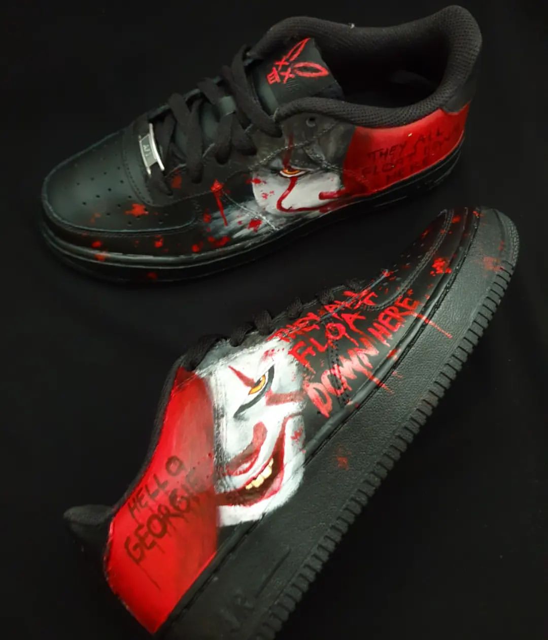 IT Pennywise Custom Air  Force 1s - Hello Georgie