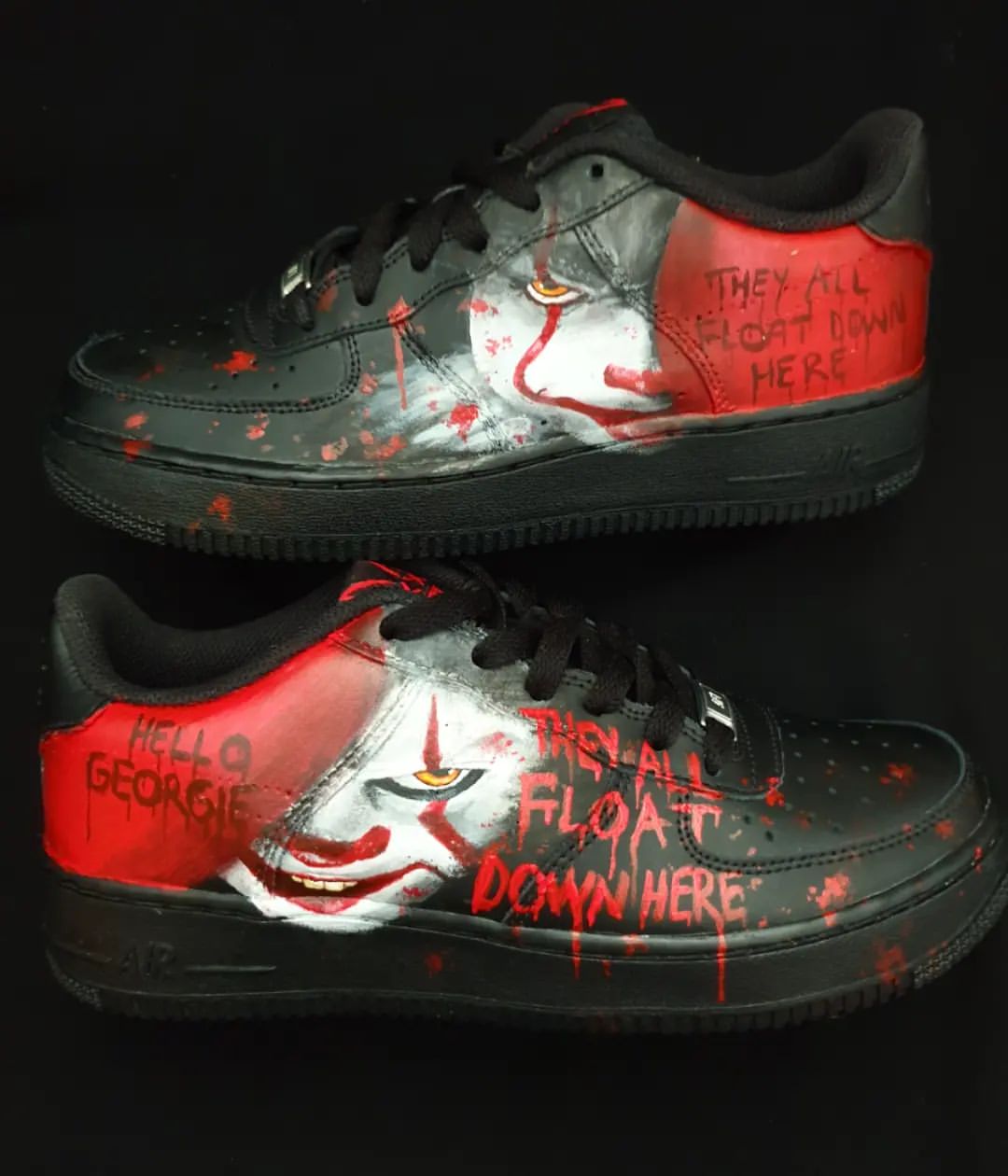 IT Pennywise Custom Air  Force 1s - Hello Georgie