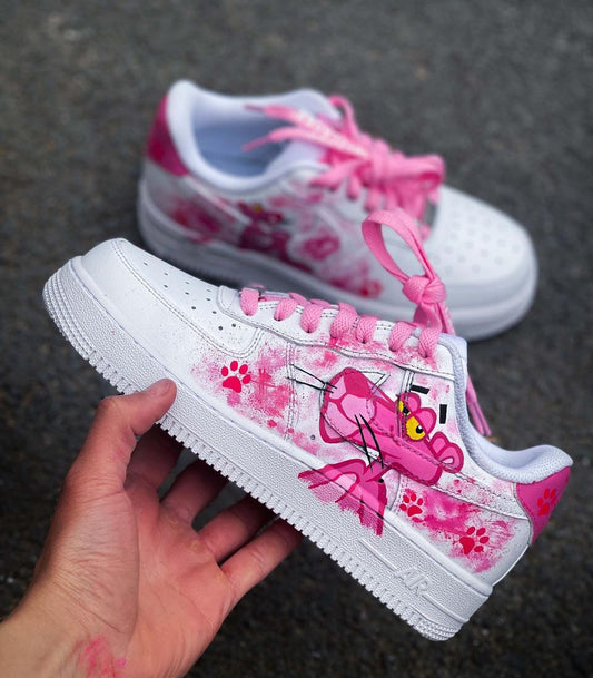 Pink Panther Hand Painted Air Force 1s