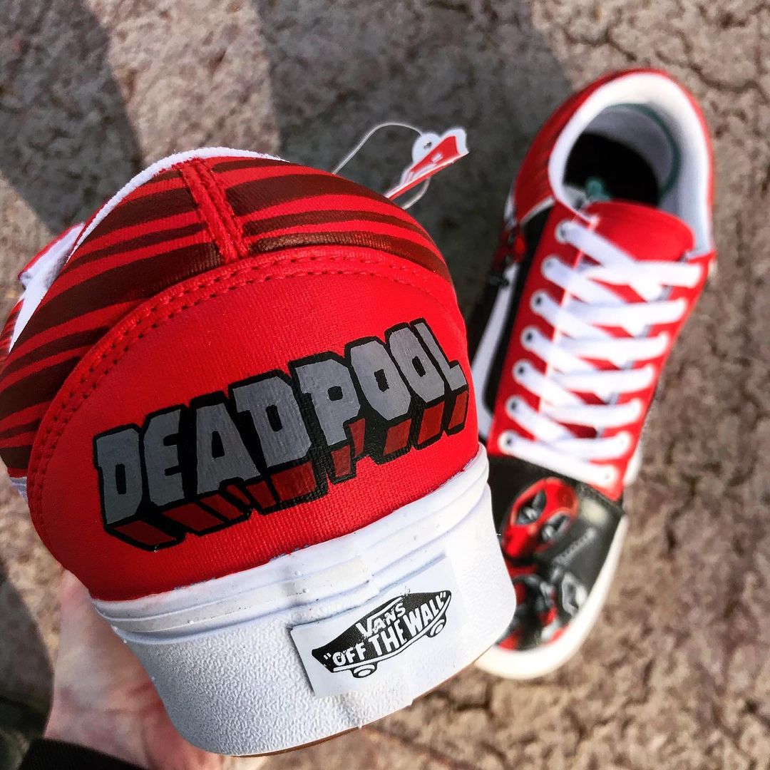 Deadpool  Hand Painted Custom Vans Old Skool Sneakers