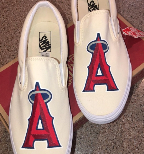 Mlb Angels Baseball Team Design Hand-Painted  Custom Size Unisex  Shoes