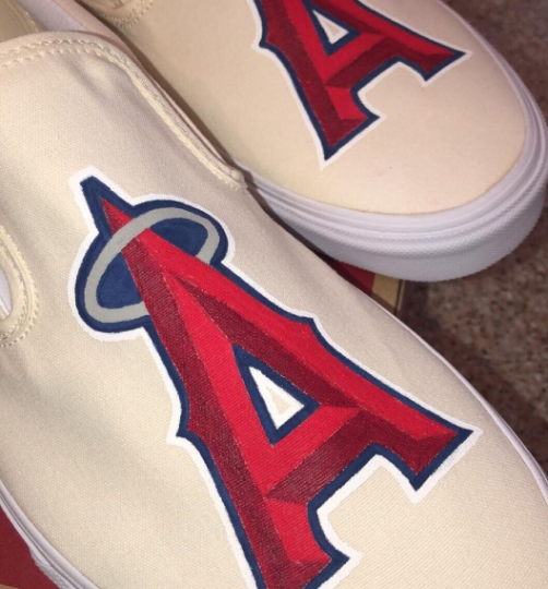 Mlb Angels Baseball Team Design Hand-Painted  Custom Size Unisex  Shoes