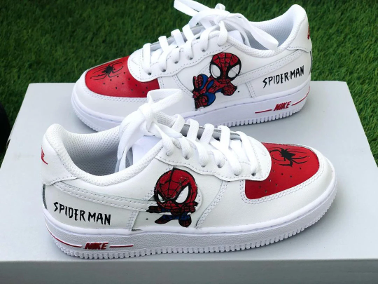 Custom Hand-Painted Spiderman Air Force 1 Sneakers