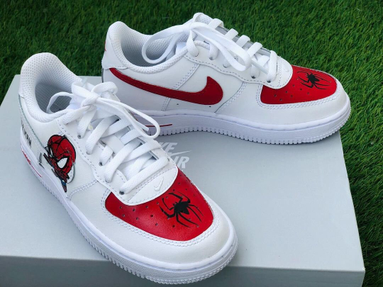 Custom Hand-Painted Spiderman Air Force 1 Sneakers