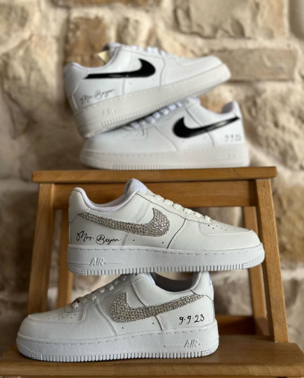 Custom Bride & Groom Air Force 1 Sneakers / Wedding Shoes Couple Gift