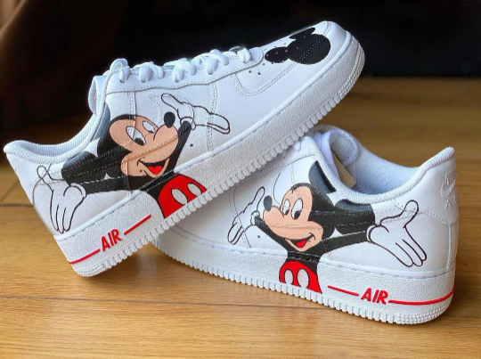 Hand Painting Custom AF1 Mickey Mouse Design Shoes - Disneyland Tie Family Sneakers