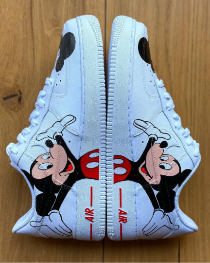 Hand Painting Custom AF1 Mickey Mouse Design Shoes - Disneyland Tie Family Sneakers