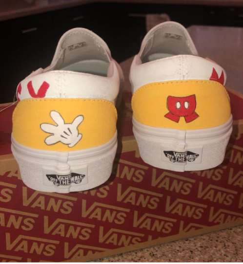 Mickey Mouse Custom Design Hand-Painted Slip on Canvas Shoes