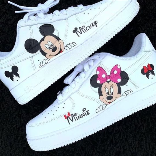 Disney Minnie Mouse and Mickey Mouse Air Force 1 Shoes for Children and Adults