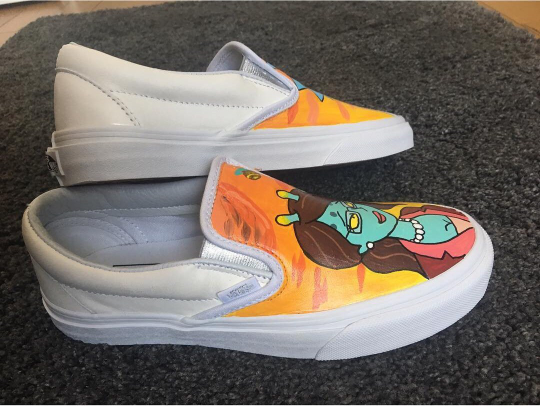 Rick and Morty Custom Hand-Painted Vans Slip on