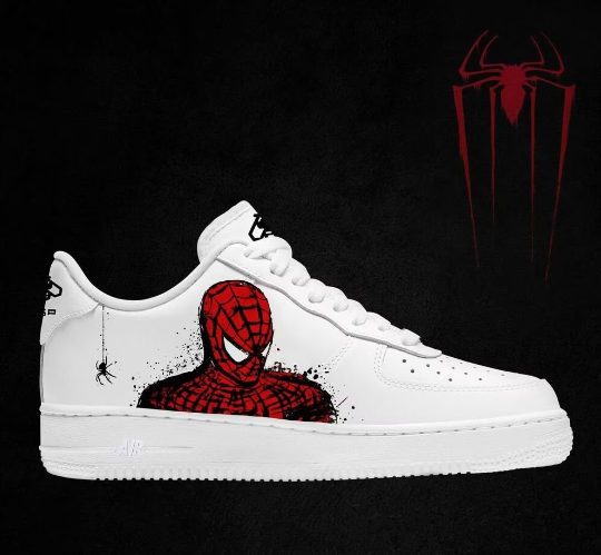 Spiderman Design Air Force 1 Shoes | Custom-Made Hand-Painted Unique Spiderman Gift