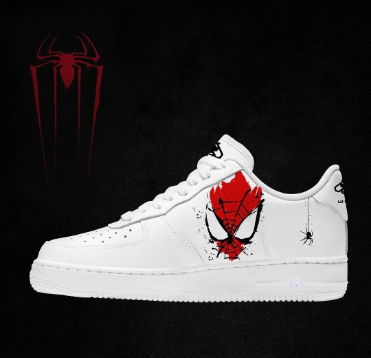 Spiderman Design Air Force 1 Shoes | Custom-Made Hand-Painted Unique Spiderman Gift