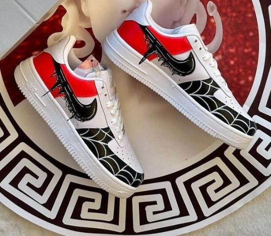 Hand Painted Custom Spiderman Air Force 1 Shoes | Made to Order Spider Man Sneakers