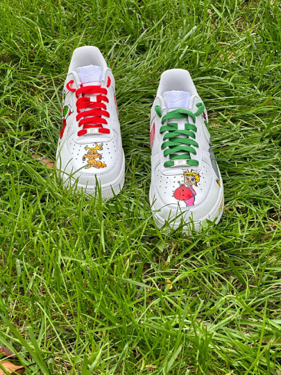 Custom The Grinch Christmas Air Force 1 Sneakers